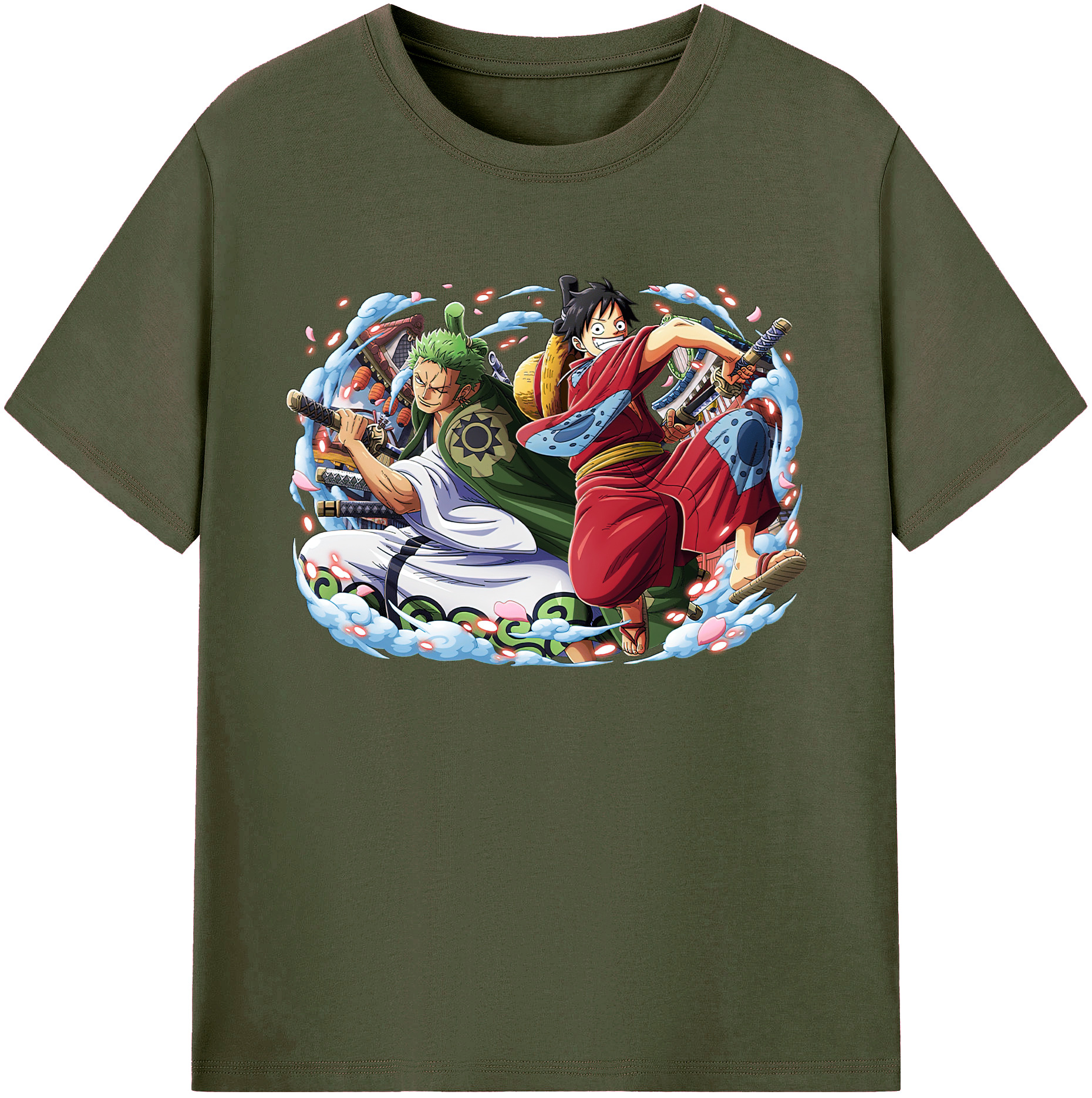 ワンピース モンキー・D・ルフィ ONE PIECE Monkey D. Luffy 綿100％ メンズ半袖Tシャツ｜肌触りやわらか＆通気性
